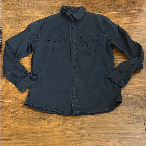 2 Banana Republic Blue and White Casual Button Down Shirt and Navy Shirt - Picture 4 of 15